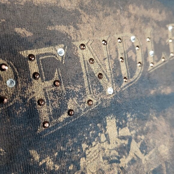 Pendleton Round Up Sequined Top Women's Medium Brown Let em Buck Western Cowgirl - Picture 4 of 10